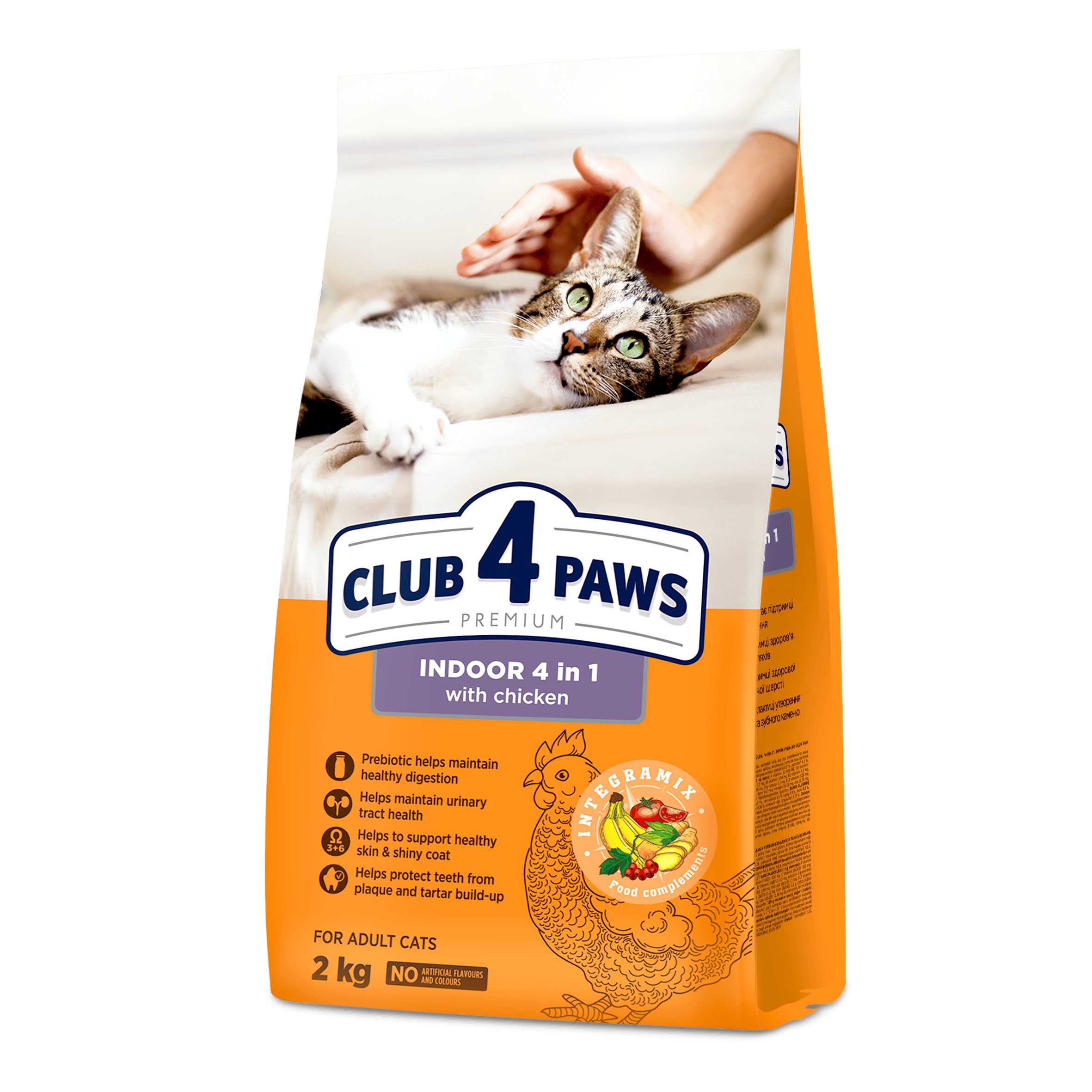 CLUB 4 PAWS Premium "INDOOR 4 in 1". Сomplete dry pet food for adult cats